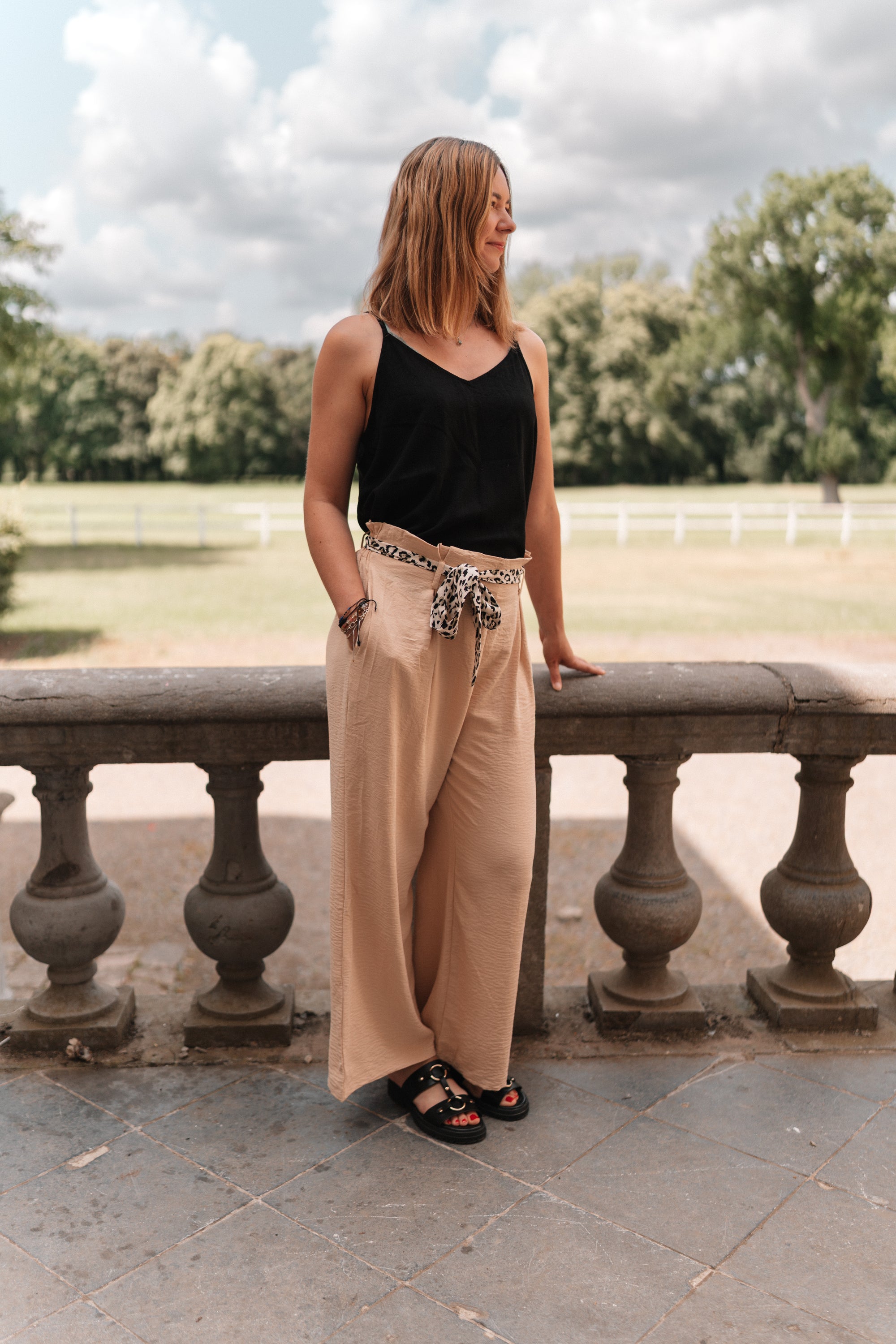Pantalon beige fluide